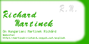 richard martinek business card
