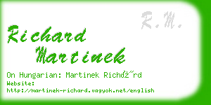 richard martinek business card